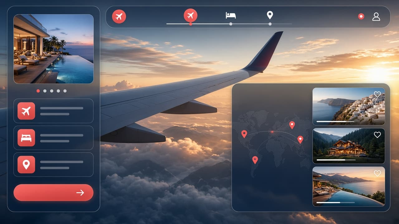 Travel booking platform visual preview