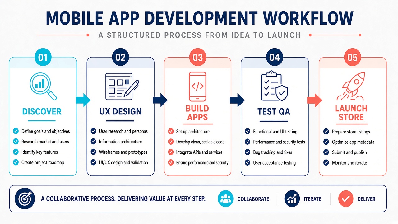 Mobile development workflow diagram